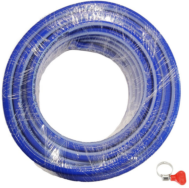 DWINPACK 국산 식품용 사계절 청호스 꼬임방지 고급 호스 15mm 고급 손잡이 밴드 포함, 10m