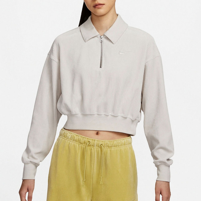 나이키 여성 코듀로이 집업 벨벳 아노락 아이보리 DQ5939-104