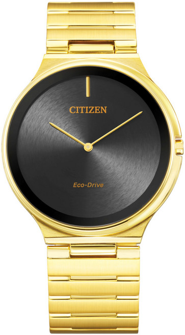 [Citizen] 시티즌 AR3112-57E 스틸레토 에코드라이브 스테인리스 스틸 골드톤 슬림 남성 시계