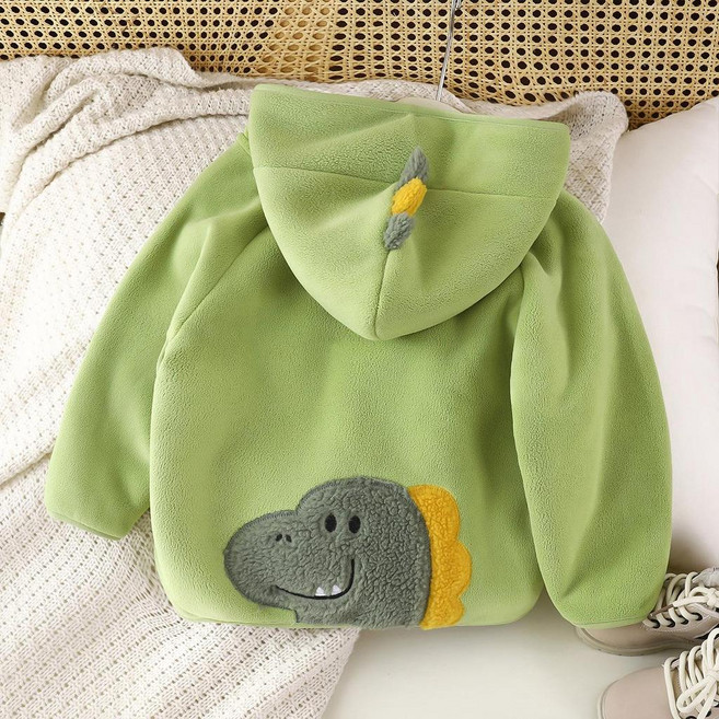 兒童冬季新款 搖粒絨 上衣 加絨連帽童裝