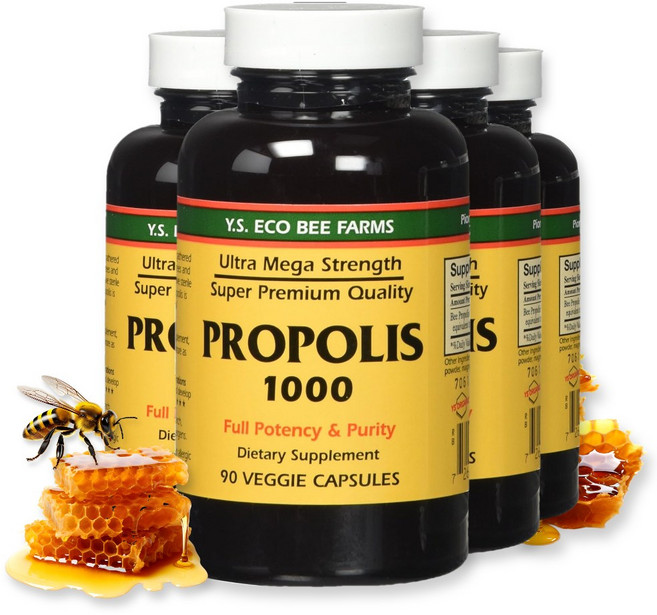 YS Eco Bee Farms 프로폴리스 1000mg, 4개, 90정