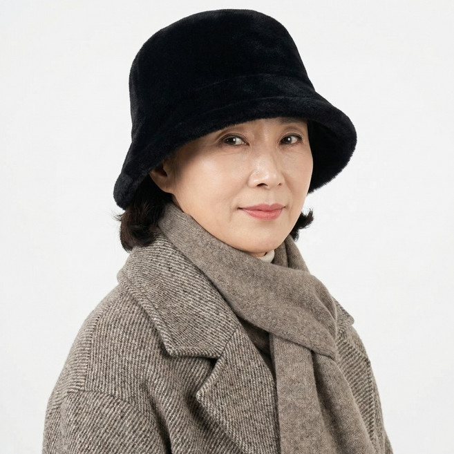 여성 겨울 방한모자 토끼털 니트 따뜻한 보온 모자