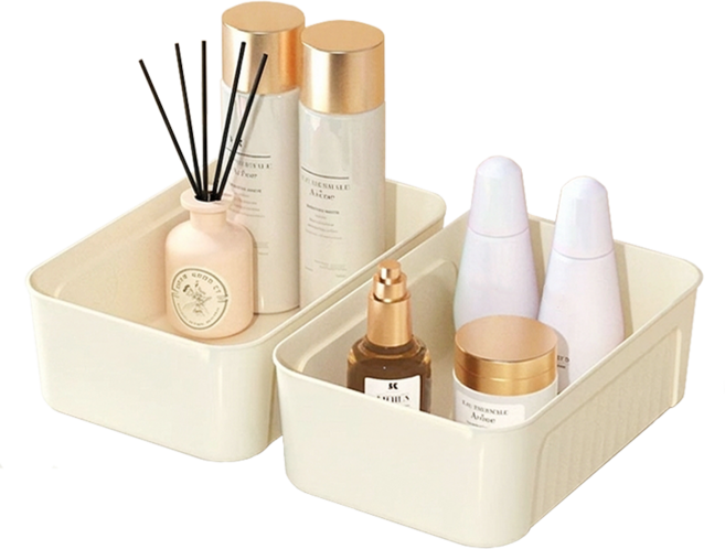 코지메이트 화장대 소품 정리 수납 트레이, 2개, 크림