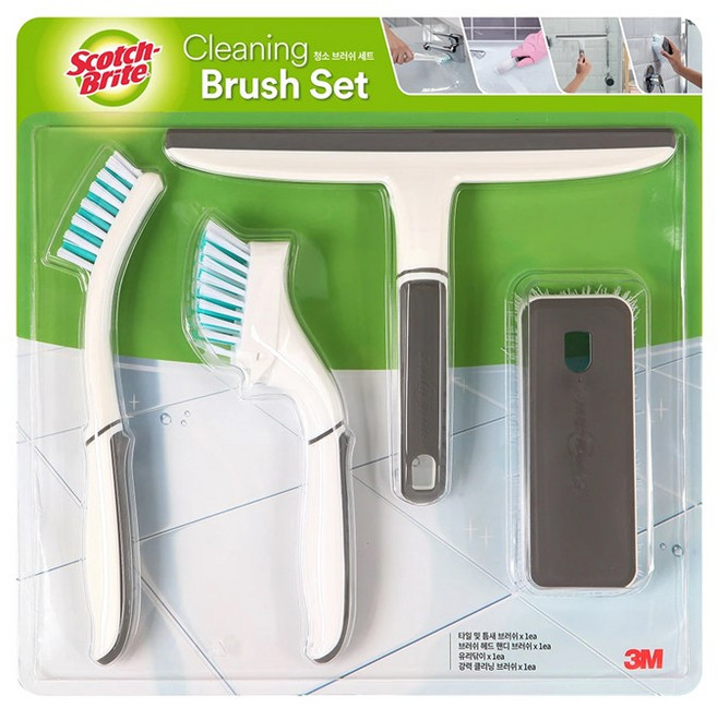 스카치 브라이트 욕실 화장실 청소용 브러쉬 4종세트, 1세트