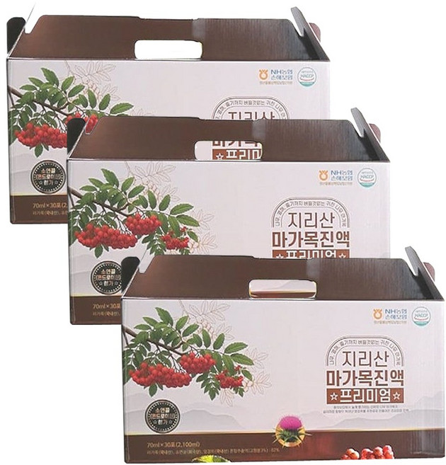 [ NaNum 신선한 마가목 열매 진액 30포 90포, 3개, 2.1L