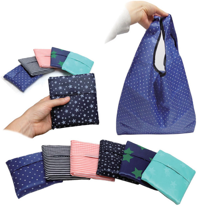 장바구니 포켓용 접이식 휴대용 인쇄가능, 1개, 작은별