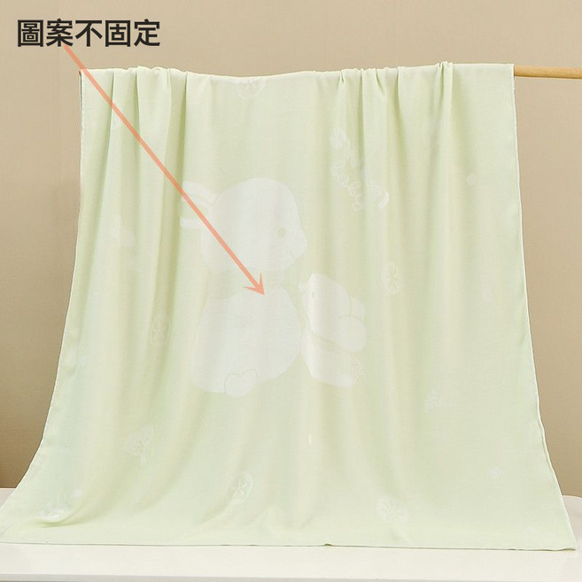 嬰幼兒夏季薄款蓋毯竹纖維冰絲小被子嬰兒夏涼被兒童午睡紗布毯子, 雙層竹纖維110-105cm(薄荷綠)