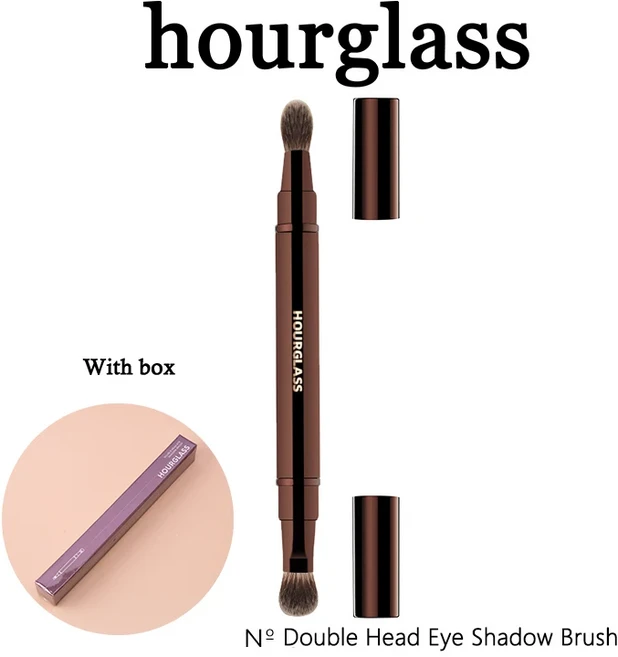 HG 더블 헤드 아이섀도우 브러쉬 휴대용 리트랙터블 크리즈 블렌딩 메이크업 비건 섬유 브리슬, 01 HG-28-1pcs