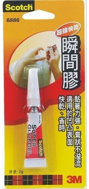3M Scotch 6886 瞬間膠 膠狀, 1條