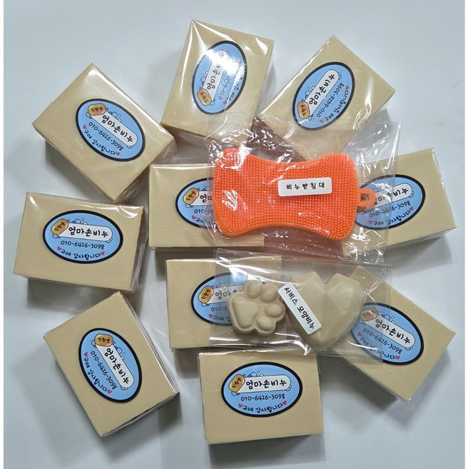 60일 숙성 냄새없는 수제 폐식용유비누 주방세제 찌든때 행주 천연 재활용 빨래비누 240g이상, 10개, 240g