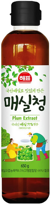 해표 국산 매실로 맛있게 만든 매실청, 650g, 3개