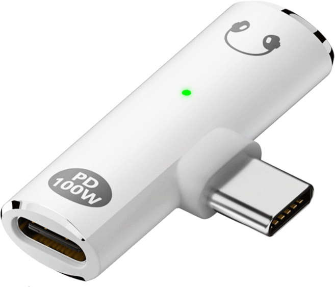 코넥트 100W C타입 DAC 충전 어댑터 3.5mm 동시지원, 1개, 스노우 화이트