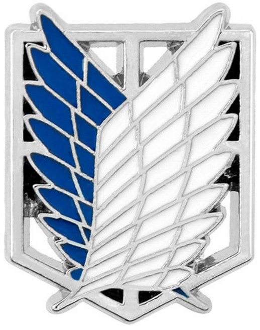 진격의 거인 자유의 날개 옷핀 뱃지 조사병단 펜던트 브로치 액세서리, 1개, 실버