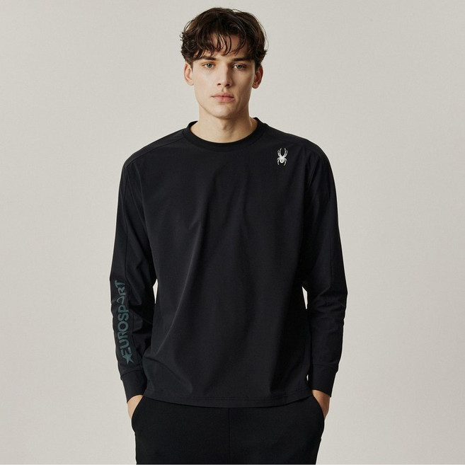 스파이더 남성 유로스포츠 쿨링 4WAY 스트레치 우븐 티셔츠 SPJPCNRL221MBLK 276788