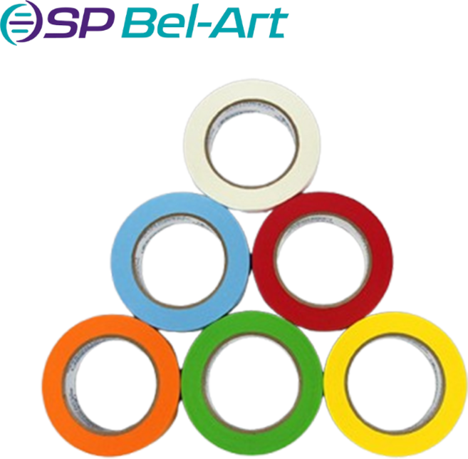 실험실 연구실 병원용 화학물질 습기 보호 6컬러 라벨 테이프 19mm BA 13463-0075, BA.13463-5075 (Orange), 1개