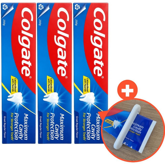 콜게이트 미국 잇몸 시린이 충치 불소치약 레귤러 175gx3개+치약짜개, 3개, 250g