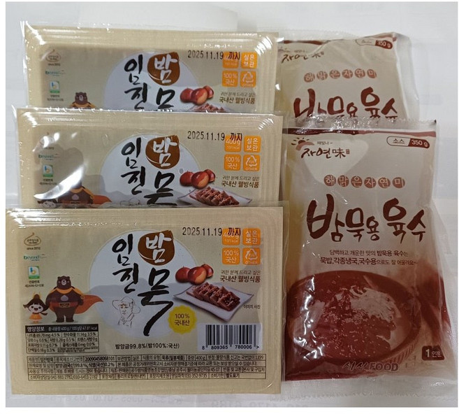 산지직송 임진밤묵 400g /밤묵용육수2팩 밤묵/공주밤/묵사발, 3개