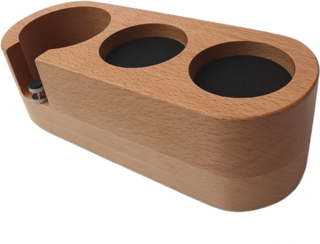 원두걸스 탬핑스테이션 포터필터 레벨링툴 거치대 베이지 51mm 54mm 호환 58mm, 51/54mm 베이지우드, 1개