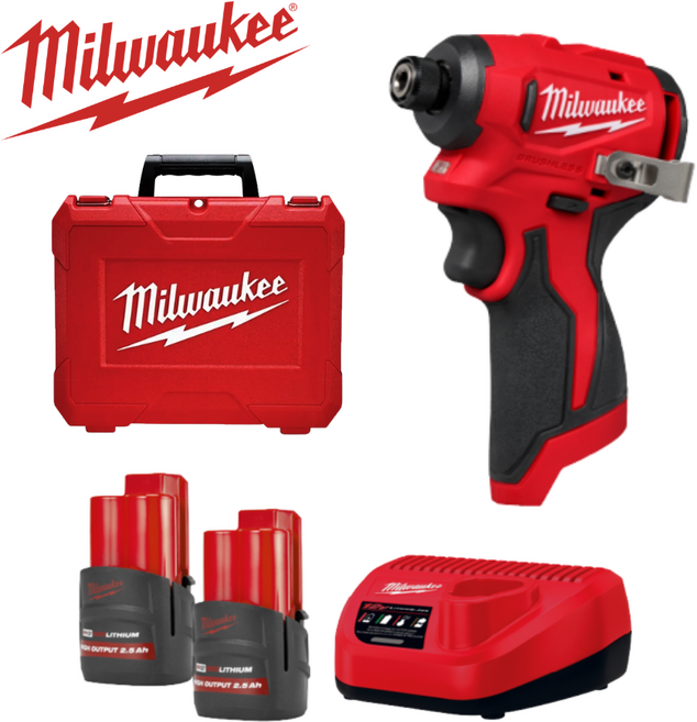 밀워키 M12 BLIDRC-252C 충전임팩드라이버 12V 2.5AH BL모터 무선 임팩트, 1개