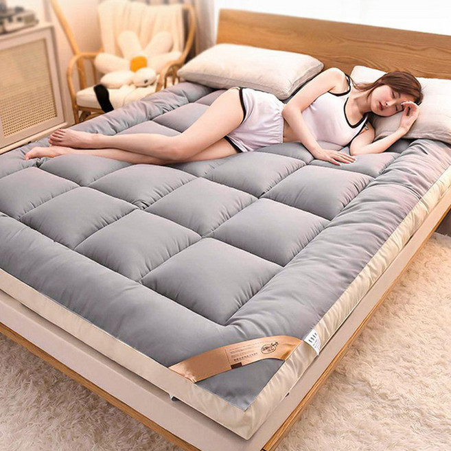 [시스슈] 기숙사 필수템! 두꺼운 겨울 보온 매트리스 패드 1인용, 회색