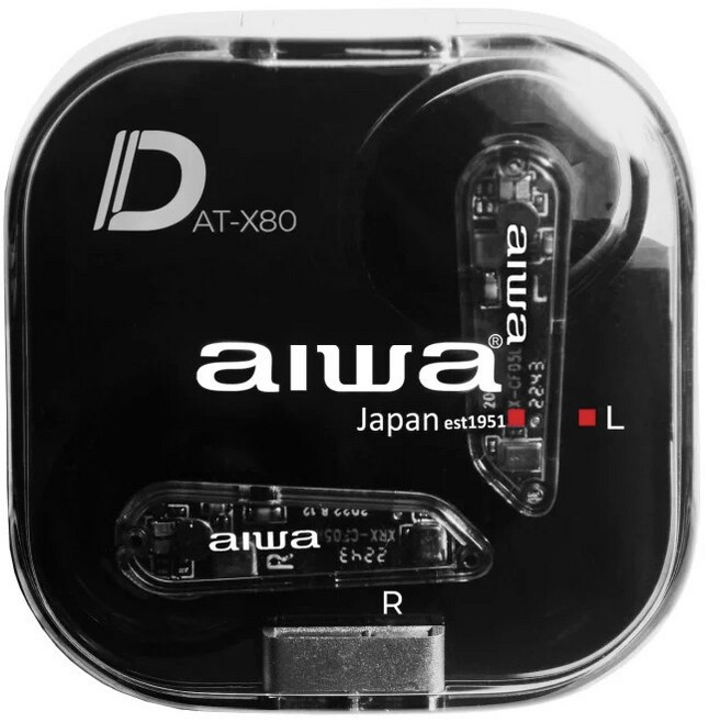 AIWA愛華 真無線藍牙耳機 AT-X80D 藍牙5.0 高清通話 持久續航 時尚外觀, 黑色