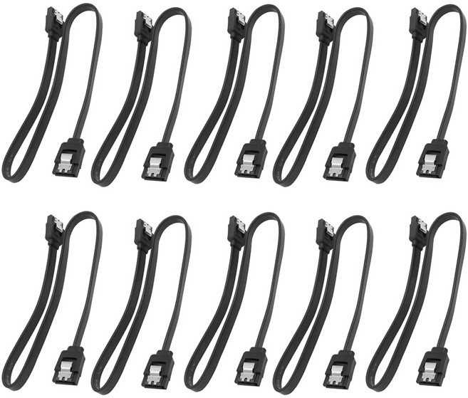 SATA3 케이블 일자 블랙 고급형, 40cm, 10개