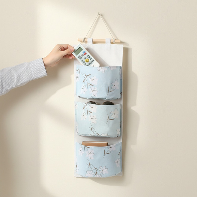 아성플러스추천샵 3단 벽걸이 포켓 수납함 스카이 미니수납함