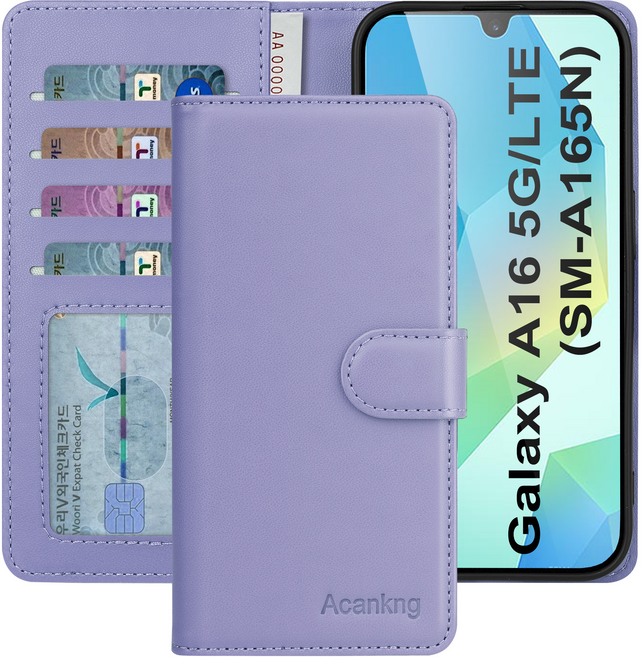 아칸크 삼성 갤럭시 A16 5G/LTE 클래식 베이직 지갑형 카드수납 프리미엄 가죽 다이어리 휴대폰 케이스 (SM-A165N) 적용