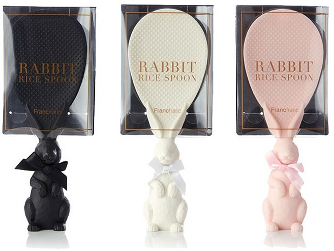 프랑프랑 밥주걱 세워서보관하는 스탠딩 토끼주걱, 화이트, 1개