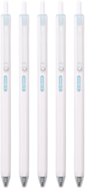 어브레스 퀵드라이 노크식 잉크 얇은볼펜, 5개, Black color (0.18mm/Blue)