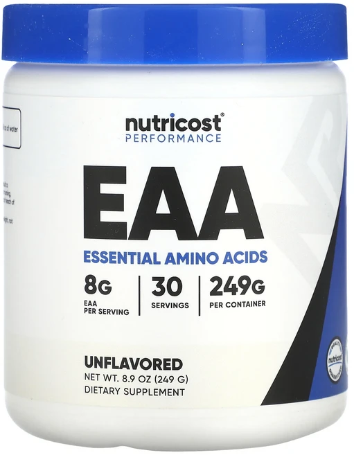 Nutricost 운동 능력 EAA 무맛 249g(8.9oz), Nutricost운동능력EAA무맛249g(8.9oz), 249g, 1개 - 쿠팡