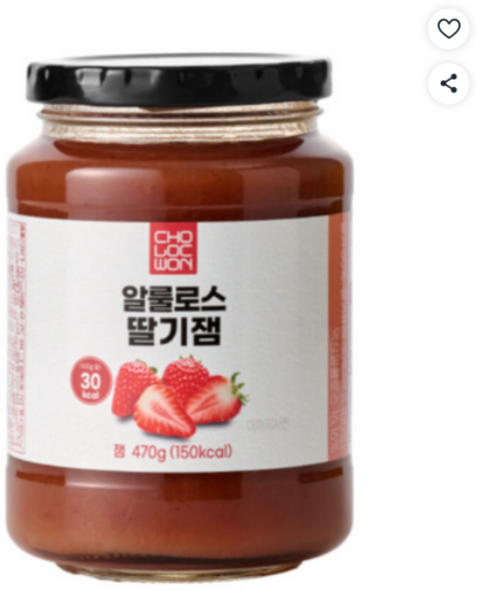 초록원 알룰로스 딸기잼, 470g, 1개