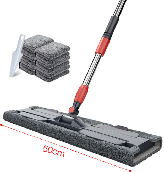 Eyimtech 집게형 청소 밀대걸레 다용도 회전 막대걸레 극세사패드 6매, 1개