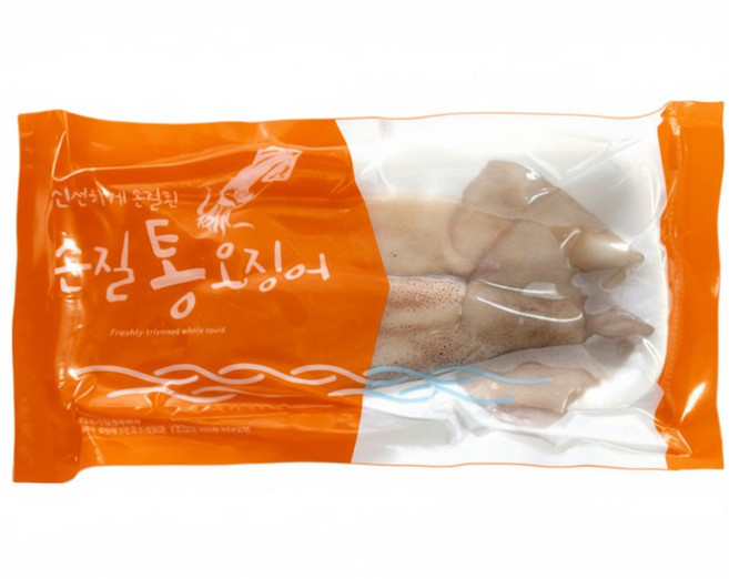100% 자연산 손질완료 통오징어 진공포장 칼안되고 내장제거 볶음용 데침용, 5개, 2마리 220g