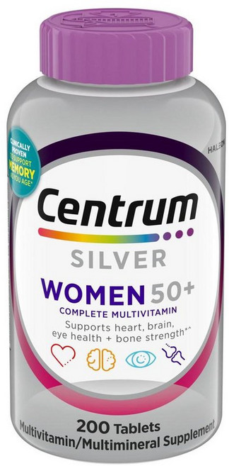 센트룸 우먼 50플러스 실버 멀티비타민 타블렛 Centrum Silver Women 50 Plus Multivitamin, 1개, 200정