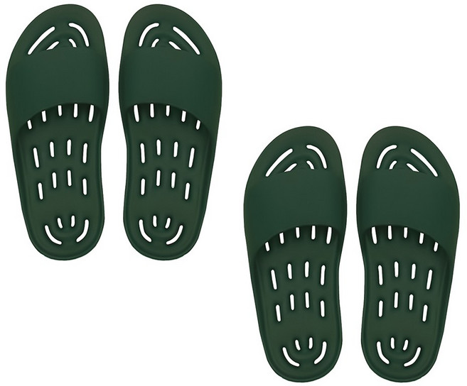 까발로 문에안걸리는 남녀공용 욕실화 물빠짐 경량 EVA 화장실슬리퍼 CA008 1+1, 2개, 다크그린