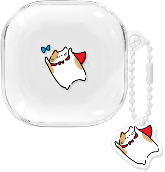 로윈 버즈라이브 키링세트 투명젤리 디자인케이스 버즈3 버즈3프로, 슈퍼고양이, [버즈프로/라이브], 1개