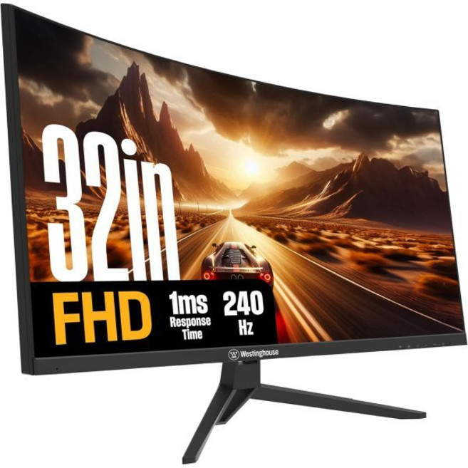 웨스팅하우스 32인치 커브드 풀 HD 게이밍 모니터 240Hz AMD FreeSync 지원 저모션 블러 1500R 곡률 1920 x 1080 해상도 내장 스피커 D, 32 Inch/ 1080p/ 240Hz/ Black