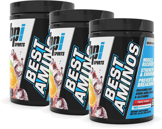 BPI 스포츠 베스트 아미노산 BCAA 파우더 프룻 펀치맛 250g, 3개