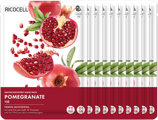 리코셀 네이처 리커버리 석류 마스크팩 23g, 20개, 1개입