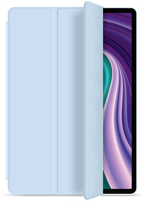 聯想智能休眠三折皮套 適用 Lenovo Tab 小新Pad 11.5吋 M11 P11 M10, 白冰藍,M10plus Gen3 （10.6吋）, 1個