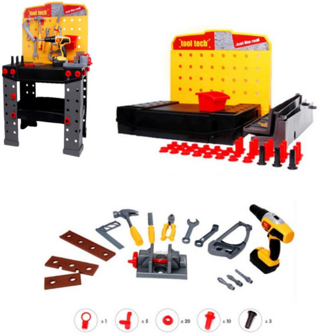 장난감 레드박스 뉴 만능 공구 놀이세트, 1개