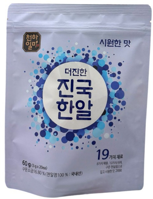 천하일미 홍석천 이원일 더진한 진국한알 코인육수 시원한맛, 60g, 1개