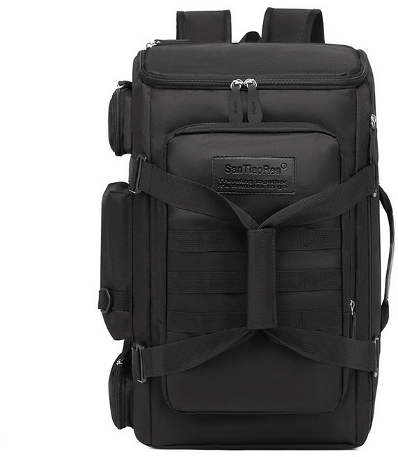 SanTiaoRen 180度開合多層格電腦雙肩包 大容量17吋筆電後背包