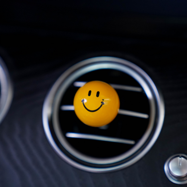 모가니 럭키써클 명품 고급 스마일 차량용방향제, 옐로우, 시트러스버베나, 1개