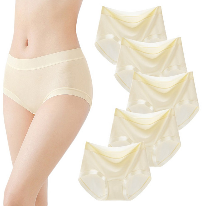 투해피 여성 모달80수 노라인팬티 5장세트- A02 심플스킨