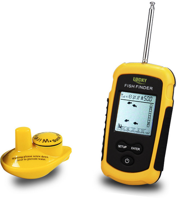 럭키 FF1108-1 휴대용 어군 탐지기 얼음 낚시 음파 경보 변환기 Fishfinder 0.7-100m 에코 사운 더, 02 FFW1108-1, FFW1108-1, 1개