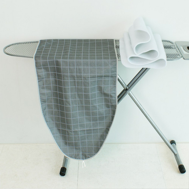 [한즈홈] 스탠드 다리미판 교체용 커버+패드 135 x 50cm 다크그레이 체크 패턴 (다리미판 본체 없음).c, 1개