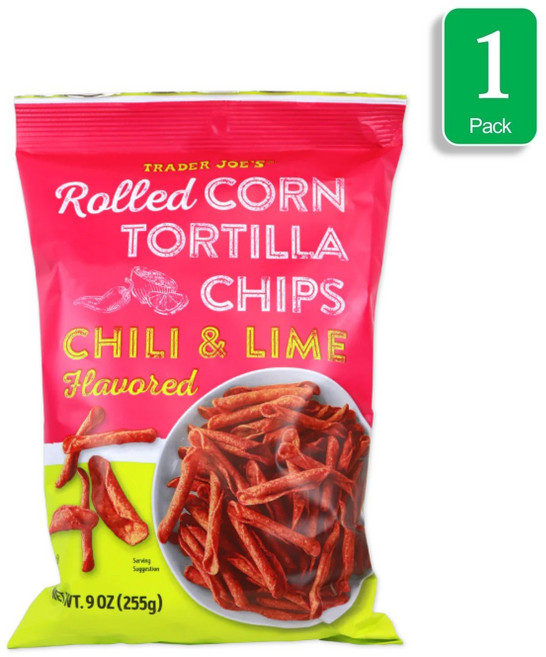 Trader Joe's 트레이더조 칠리 라임 롤드 콘 또띠아 칩스 9oz(255g) 4팩, 255g, 1개