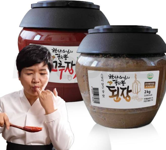 [인포벨 홈쇼핑]한산스님 고성 꾸지뽕 고추장 + 된장 전통 발효 수제 전통 양념, 1개, 2kg